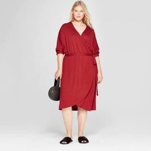A New Day XXL Women’s Red Knit Wrap Midi
